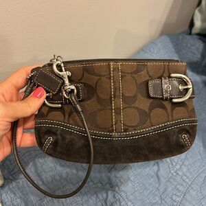 Coach Brown wristlet
